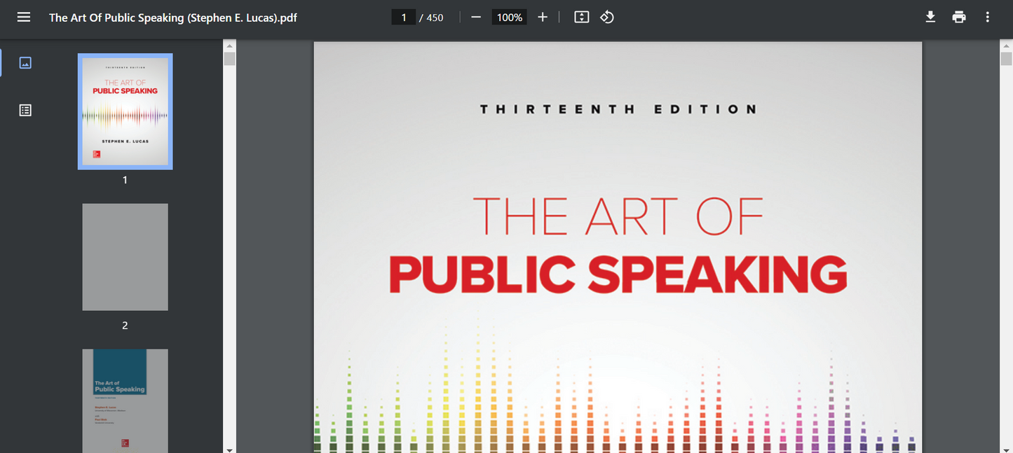 Lucas, The Art of Public Speaking, 2020, 13e, Student Edition 13th Edition PDF searchable